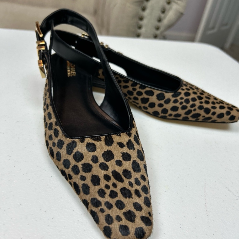 Michael Kors Brown and Black Animal Print Loafers